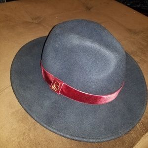 Karl Lagerfeld navy blue wool fedora